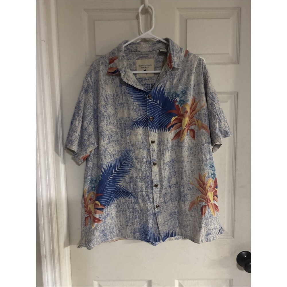 Island Republic Hawaiian Shirt Short Sleeve Button Up Floral Mens XXL 2XL EUC